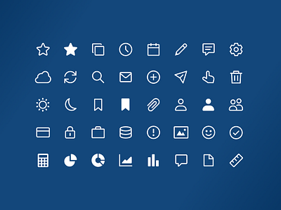 First Icon Library / Webfont design flat icon minimal ui vector