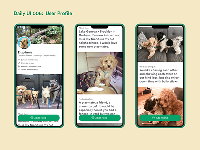 Daily UI 006 dailyui design dogs profile page ui