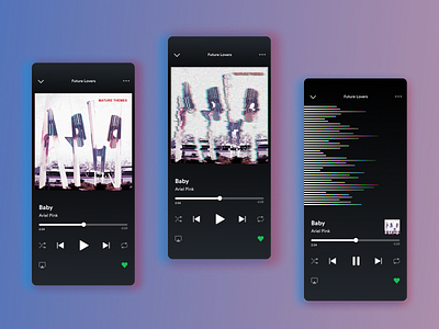 Daily UI 009, Glitch-Visualize Music Player dailyui glitch music player