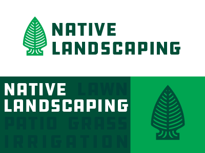 Native Landscaping branding grass identity landscape landscaping lawncare logo mark native