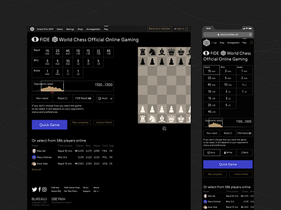 World Chess lobby branding chess identity lobby page site visual web web page