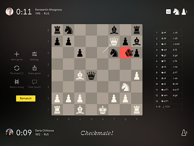 Chess.com In-game Screen by Glenn Briones on Dribbble