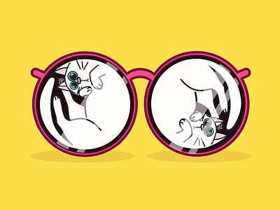 Cats Glasses cats flat glasses illustration sketch