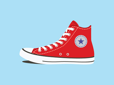 Converse All Star color converse flat illustration lines shoe thick vector