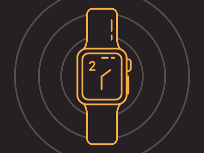 Apple Watch dark flat illustration simple thick