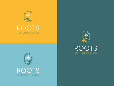Roots Montessori Logo brand branding agency logo design branding school school logo vector