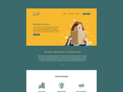 Roots Montessori Home Page branding education ui ui design ux design web web design
