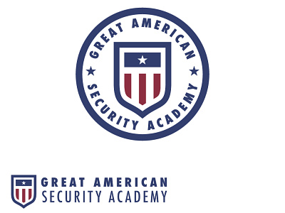 Great American Security Academy Concept academy america americana security shield usa usa flag