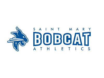 Saint Mary Bobcat Athletics adobe illustrator animal athletic blue bobcat branding cat derby design education illustration kansas logo middle school school sport wichita