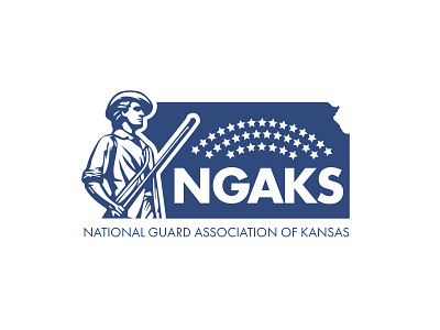 NGAKS v4 Logo Concept adobe illustrator blue branding design garner kansas logo military national national guard shield soldier star