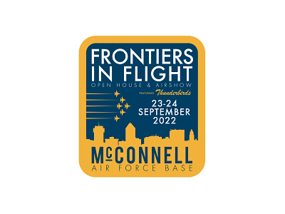 Frontiers in Flight Airshow Logo Concepts adobe illustrator air air force airshow america branding flight garner kansas logo military plane usa wichita
