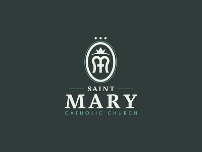 Saint Mary Catholic Church Logo Concept adobe illustrator badge branding catholic church cross design god jesus life logo love mary queen shield