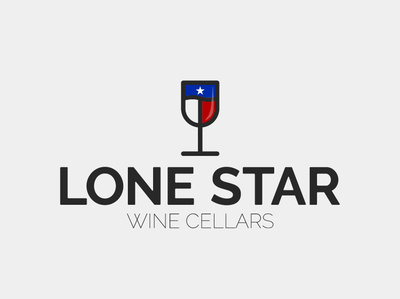 Lone Star Wine Logo Concept blue branding cellar design garner glass logo lone star red texas white wine