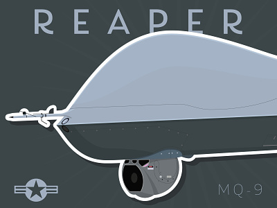 MQ-9 Reaper Art 34 adobe illustrator aircraft garner illustration illustration design military plane reaper typography vector