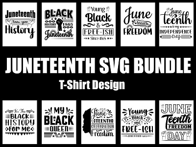 Juneteenth SVG Typography T-shirt Design black freedom day black queen branding craft file design free day freedom day graphic design illustration juneteenth juneteenth celebration juneteenth freedom logo motivational quotes shirt svg svg bundle t shirt typography vector