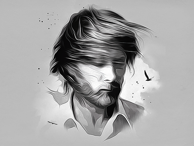 Thom Yorke art design digital art drawing illustration iseedeadpixels portrait radiohead