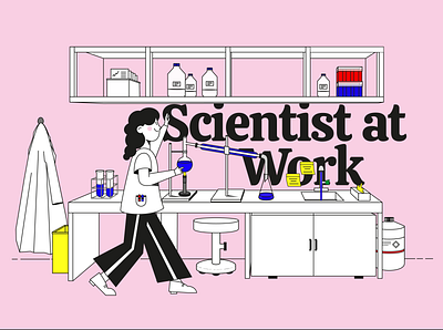 Scientist at work illustration