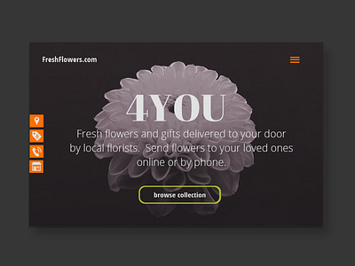 Online FlowerStore design flowers hero section minimal ui ux