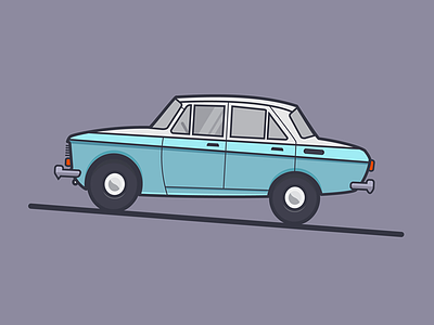 Mozkvich 2041 car fun illustration minimal