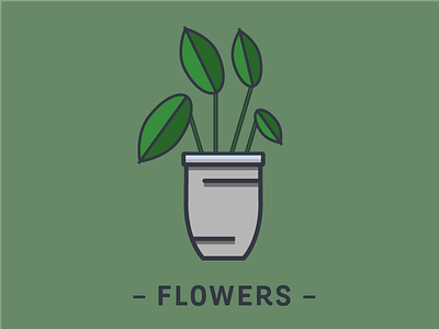 flowers in a pot flower illustration minimal vector