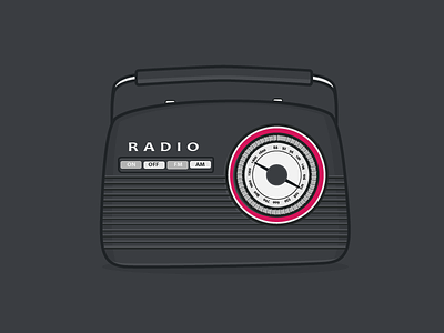 Vector Radio illustration old radio receiver vintage