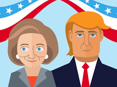 Hillary Trump hillary illustration politics trump vector