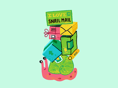 Snail Mail animals childrensbookillustration digitalillustration illustration mail snail texture