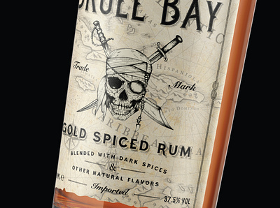 Yarr!! Skull Bay Rum design hand drawn illustration label luxury organic packaging packagingdesign pirate retro rum rustic skull sophisticated vintage vintagelabel