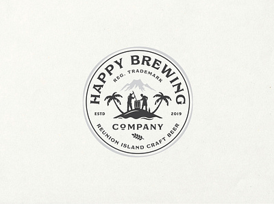 Happy Brewing Co. badge logo brand identity branding brewery brewery logo brewing co design hand drawn hops illustration logo malt organic sophisticated vintage vintage logo