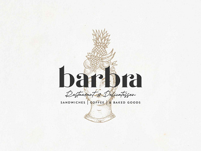 Barbra Restaurant & Delicatessen design etching graphic design hand drawn illustration logo logodesign retrologo vintagelogo