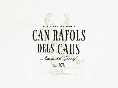 Can Rafols dels Caus vinery branding design etching graphic design illustration label monogram packaging retro logo vintage logo