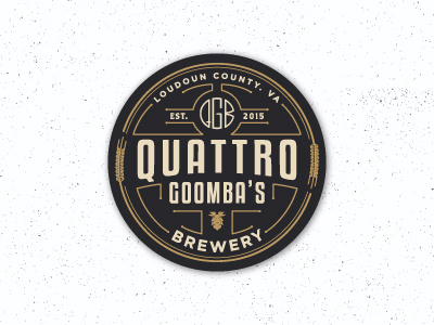 Quattro goomba's brewery brewery circle emblem logo