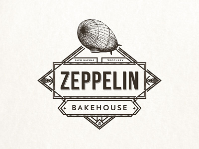 Zeppelin Bakehouse art deco bakery classic illustration retro vintage