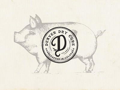 Denver Dry Cure Monogram cure denver dry hand drawn illustration monogram mountains pig retro rustic vintage