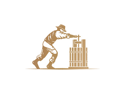 Pressed Machine Man art deco drawn era hand handcrafted illustration mascot prohibition vintage winery