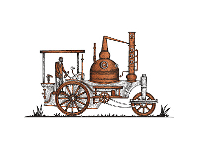 Copper Truck Illustration art deco copperstill distillery drawn era hand handcrafted illustration prohibition vintage vintagetruck whiskey