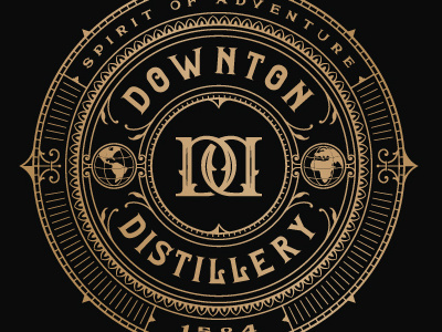 Downton Distillery detailed distillery distilling logo luxury retro sophisticated vintage vintage modern