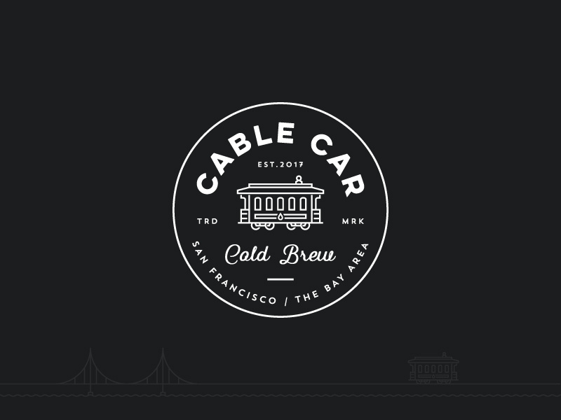 Cable Car Cold Brew co coffee coldbrew vintage-modern line-art badge sophisticated vintage