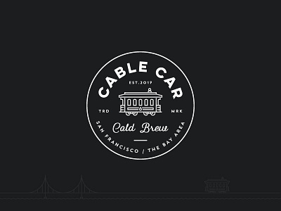 Cable Car Cold Brew badge co coffee coldbrew line art sophisticated vintage vintage modern