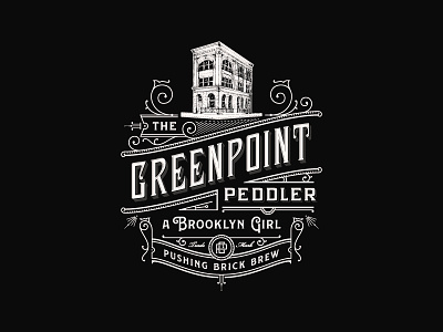 Greenpoint Peddler art-deco brooklyn detailed line-art luxury ornaments sophisticated vintage