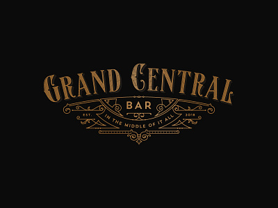 Grand Central Bar art deco bar design logo luxury sophisticated victorian vintage