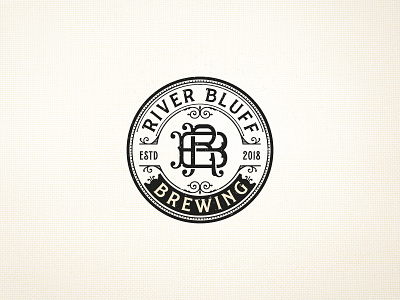 River Bluff Brewing Monogram branding brewery brewing company design hand drawn illustration logo luxury monogram organic rustic sophisticated typography vector vintage vintage modern