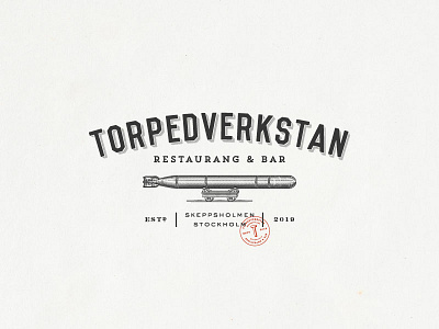 Torpedverkstan Restaurang Bar bar design hand drawn illustration logo monogram organic restarant rustic sophisticated vintage vintage modern