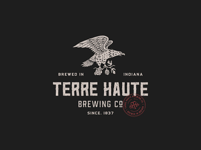 Terre Haute Brew Co branding brewery brewing company hand drawn illustration logo rustic sophisticated vintage vintage modern