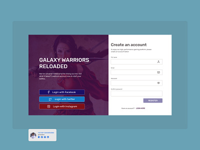 Simple Account Sign Up Page - Victory Ogheneruemu account registration page gaming website gaming website design landing page sign up ui design uiux design ux design website design
