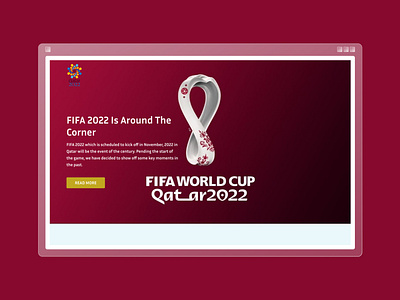 FIFA World Cup Qatar 2022 - Hero page design fifa fifa world cup hero section design landing page design victory ogheneruemu website design world cup landing page