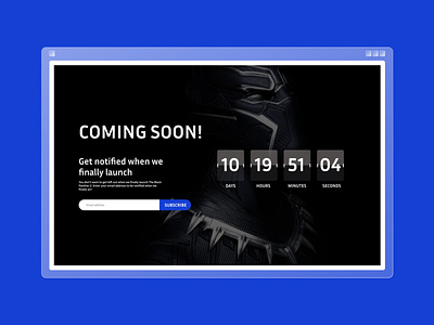 Coming Soon Countdown Design - Black Panther black panther hero section landing page landing page inspiration user interface design victory ogheneruemu website design