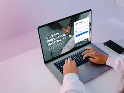 Hospital Management System - Login Screen design template landing page login page registration page ui design victory ogheneruemu website design