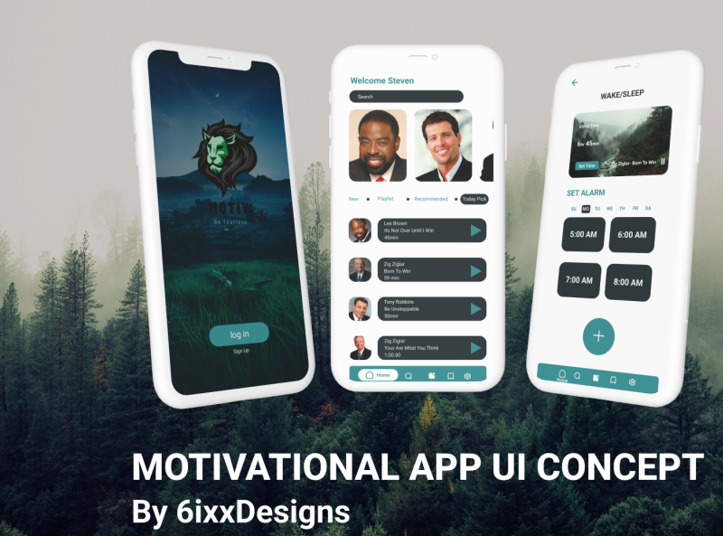 Motivational App Ui by 6ixx Designs on Dribbble