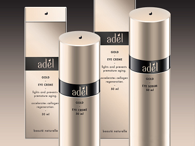 adel - cosmetics accent cosmetics cream discreet gold label luxury noble packaging skin care